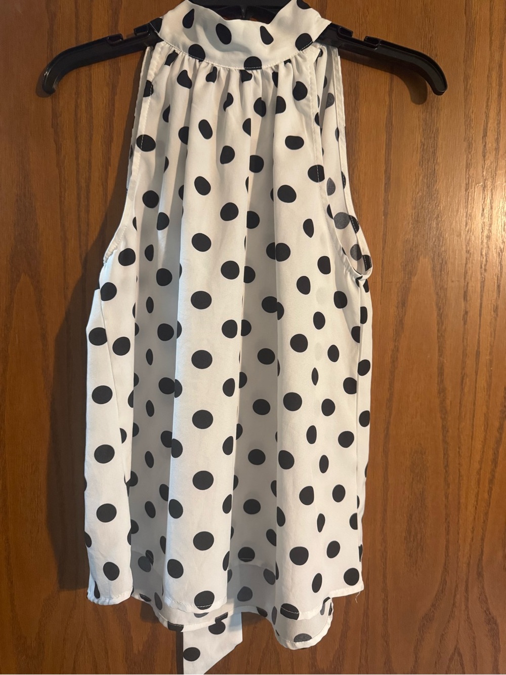 & Other Stories White Polka Dot Halter Blouse with Black Dots